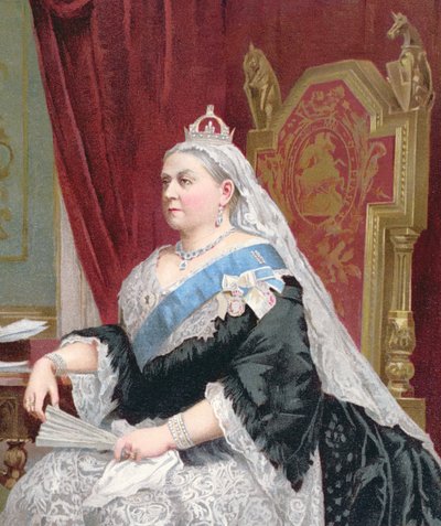 Portrait of Queen Victoria at the time of her Golden Jubilee in 1887 (detail) by English School